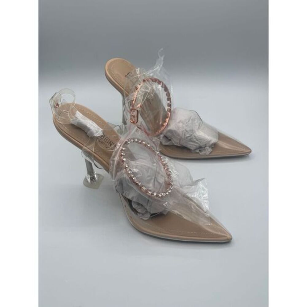 Cape Robbin Melli Nude Clear sandal Heel Women's Size 8 - Picture 2 of 6